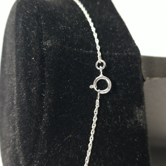 925 SS Chain with Lab Created Sapphire Gemstone Pendant Beyonce Ins Necklace 18” - Picture 5 of 6